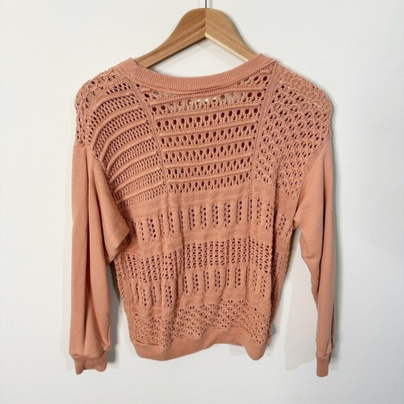 Free People Movement Coral Spice Open Knit Keenan Sweater Size XS - Picture 5 of 6